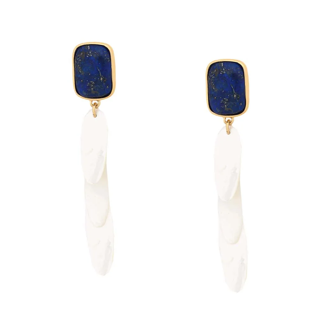 Cobalt & Mother of Pearl Dangle Earrings