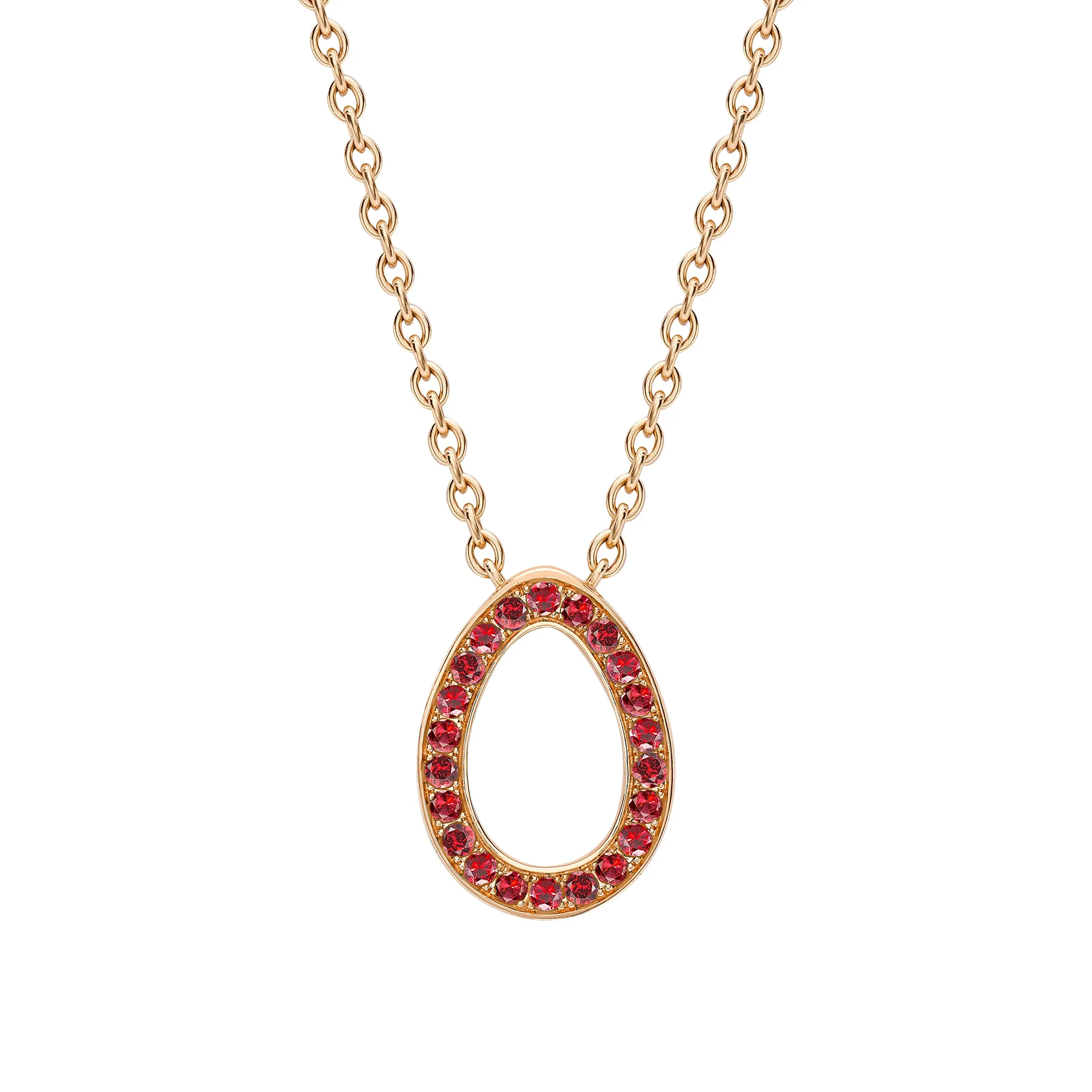 Colours of Love Sasha Rose Gold Ruby Egg Pendant