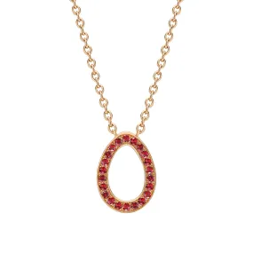 Colours of Love Sasha Rose Gold Ruby Egg Pendant