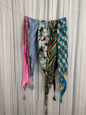 Crepe silk scarf bundle-001(5 scarves)