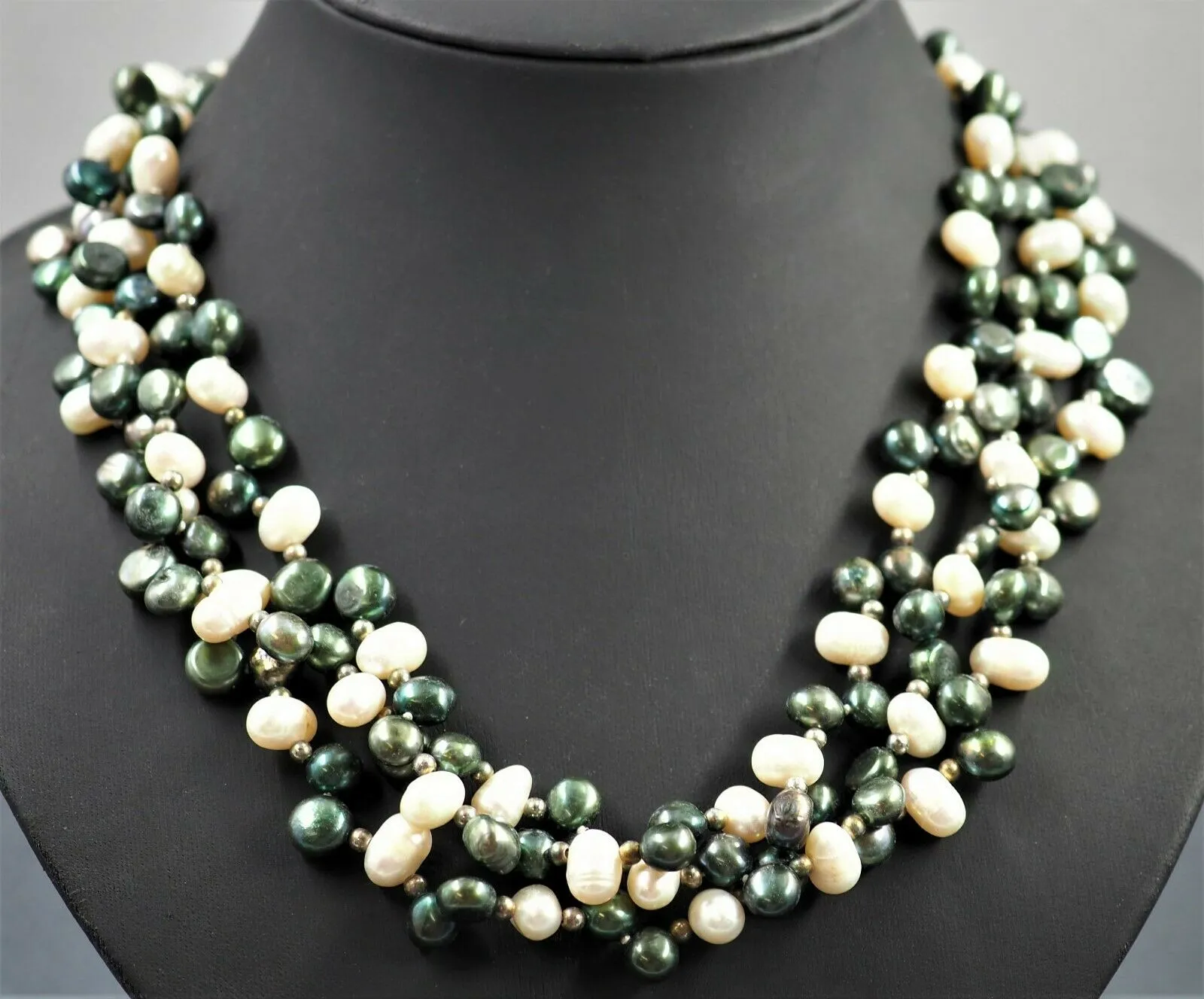 Cultured Pearls Triple Strand Knotted Necklace