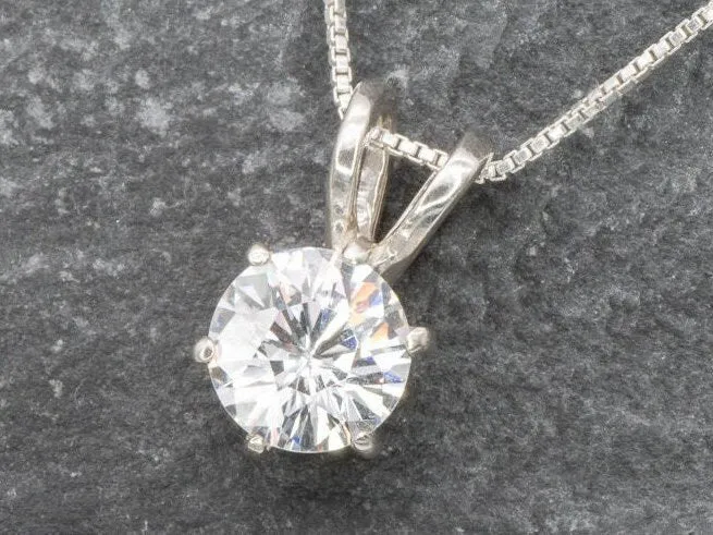 Dainty Diamond Pendant - Sparkly Bridal Necklace, CZ Diamond Pendant