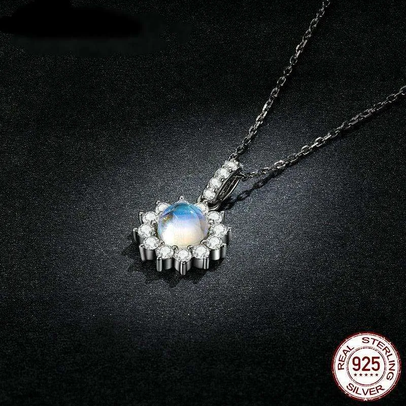 Dazzling Sunflower Moonstone Zircon Necklace