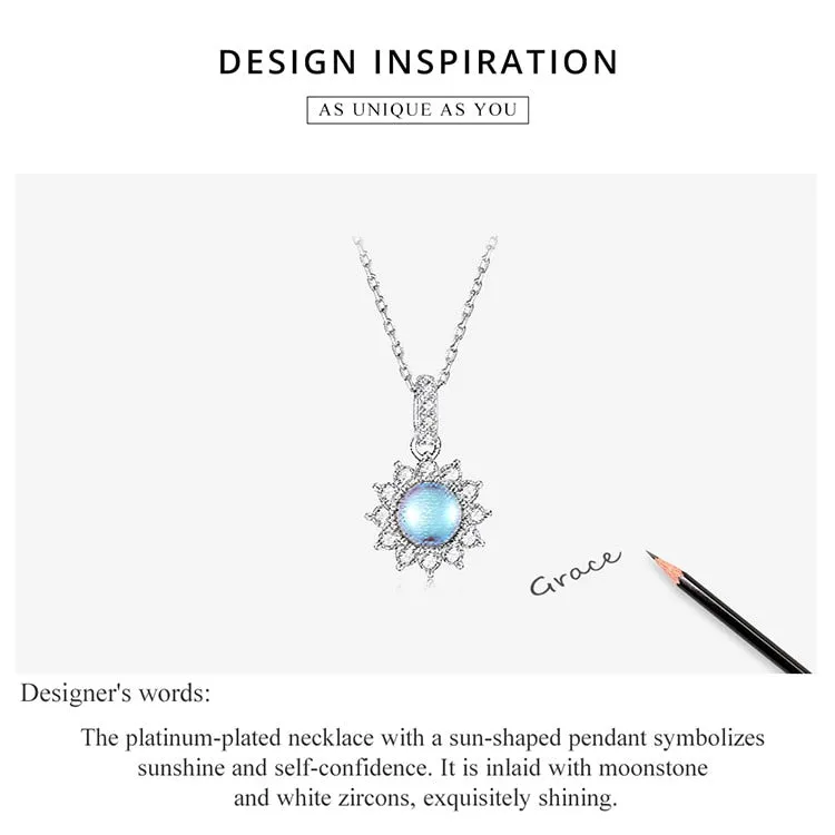 Dazzling Sunflower Moonstone Zircon Necklace