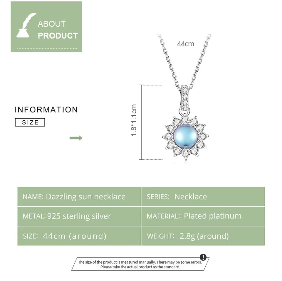 Dazzling Sunflower Moonstone Zircon Necklace