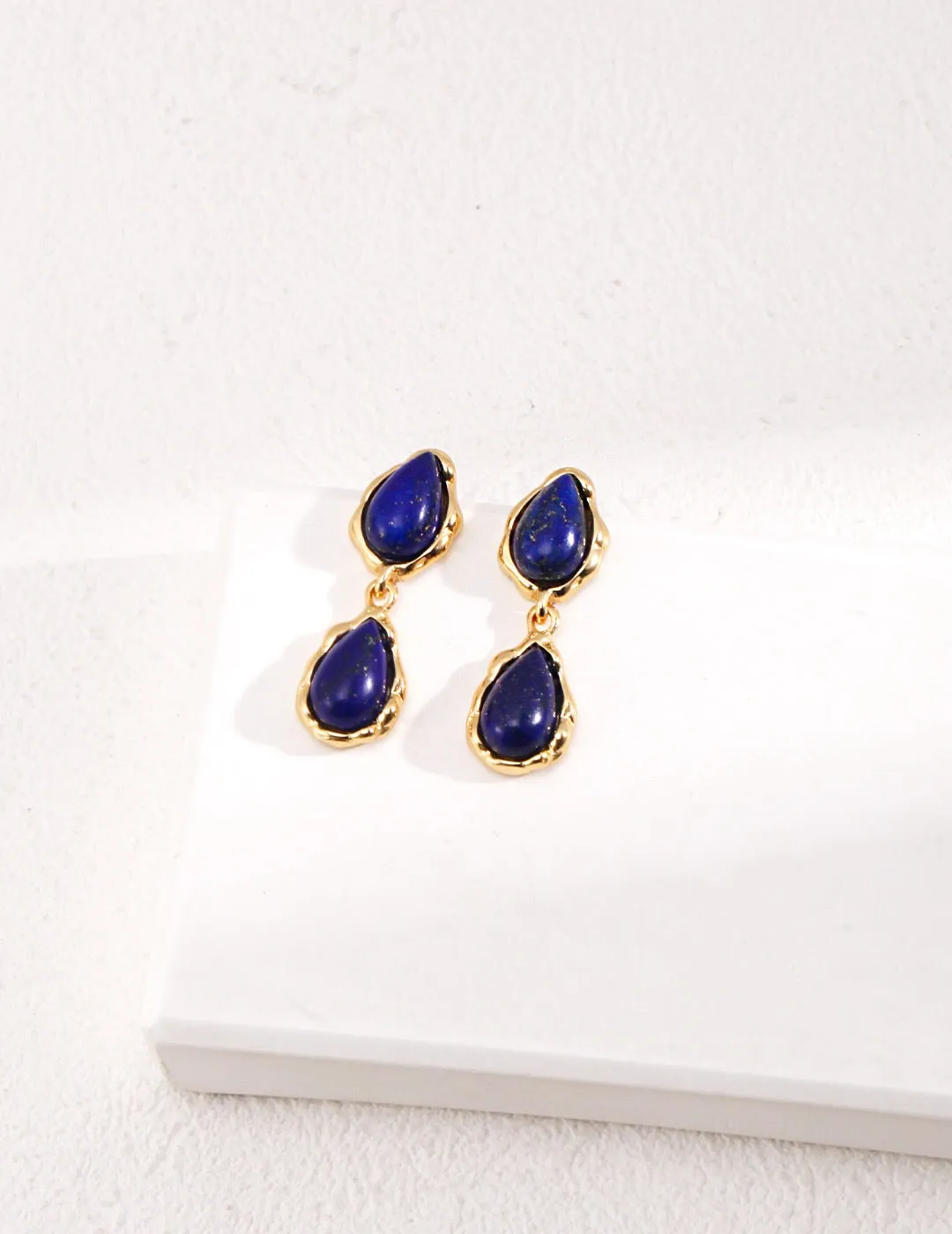 Deep Blue Lapis Drop Earrings