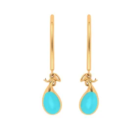 Delectable Hook Type Gold Drop Earrings