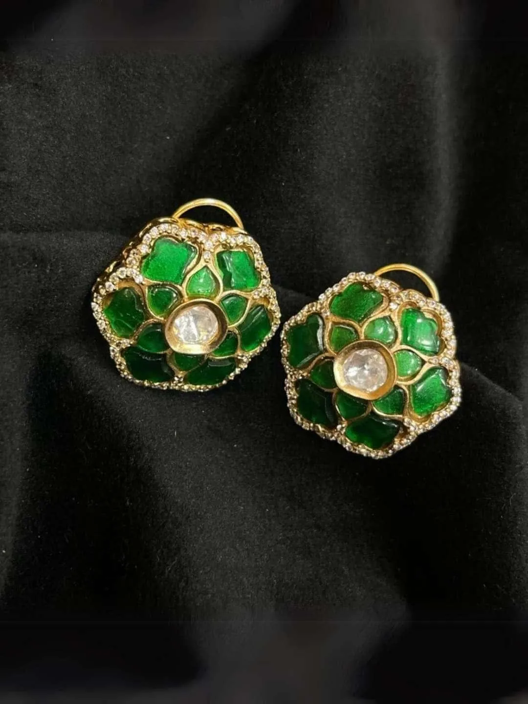 Designer Polki Stud Earrings