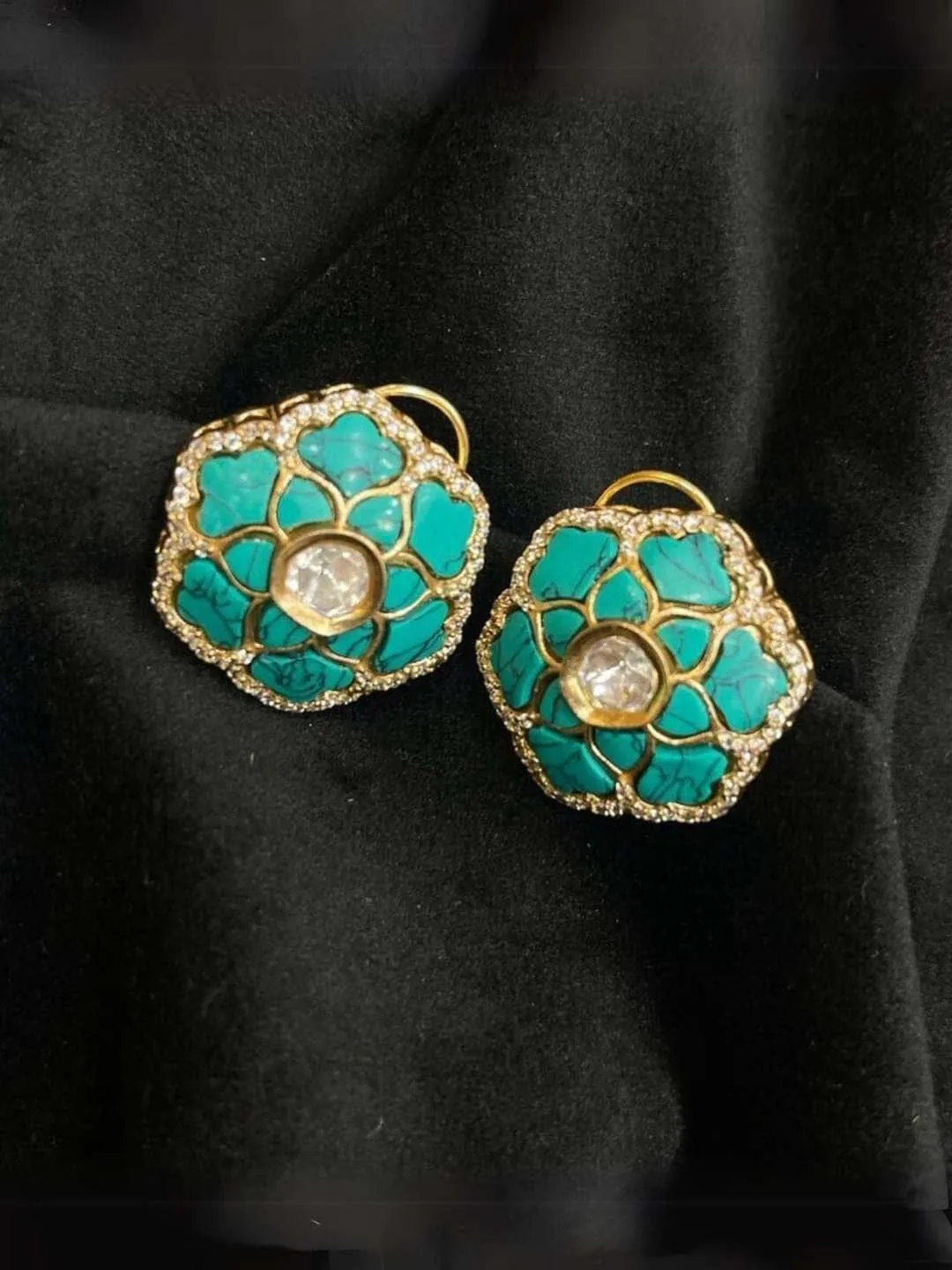 Designer Polki Stud Earrings