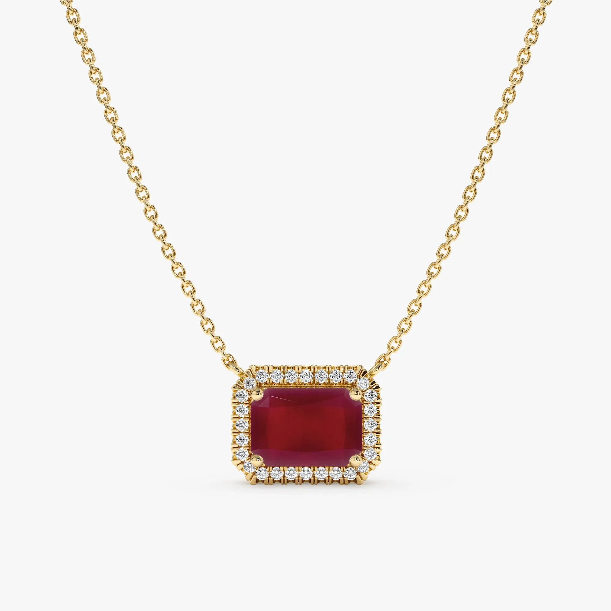 Diamond & Ruby Gold Necklace, Juliet