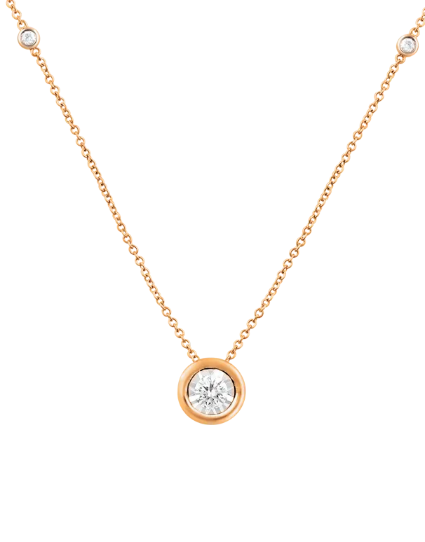 Diamond Necklace - 10ct Rose Gold Diamond Necklace - 768487