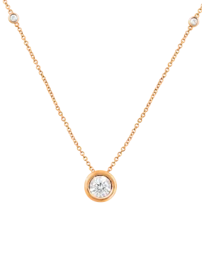 Diamond Necklace - 10ct Rose Gold Diamond Necklace - 768487