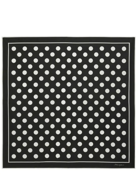 Dolce&amp;Gabbana   Micro polka dot cotton twill scarf 