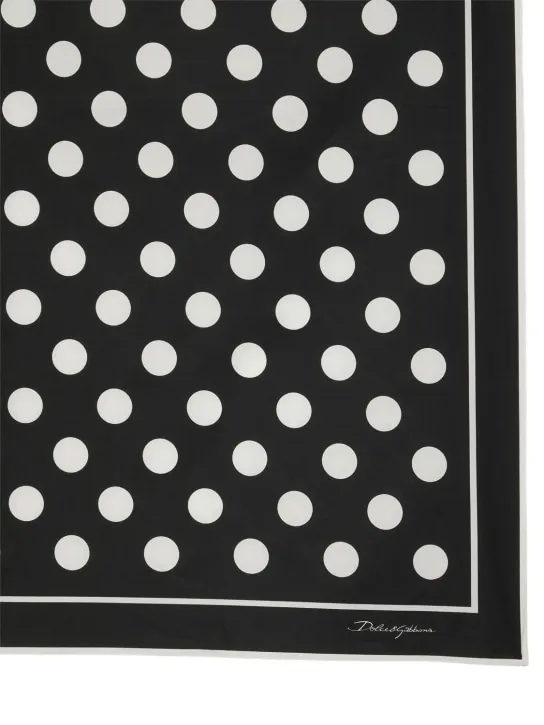 Dolce&amp;Gabbana   Micro polka dot cotton twill scarf 