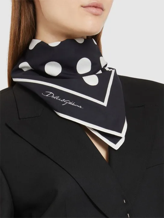 Dolce&amp;Gabbana   Micro polka dot cotton twill scarf 