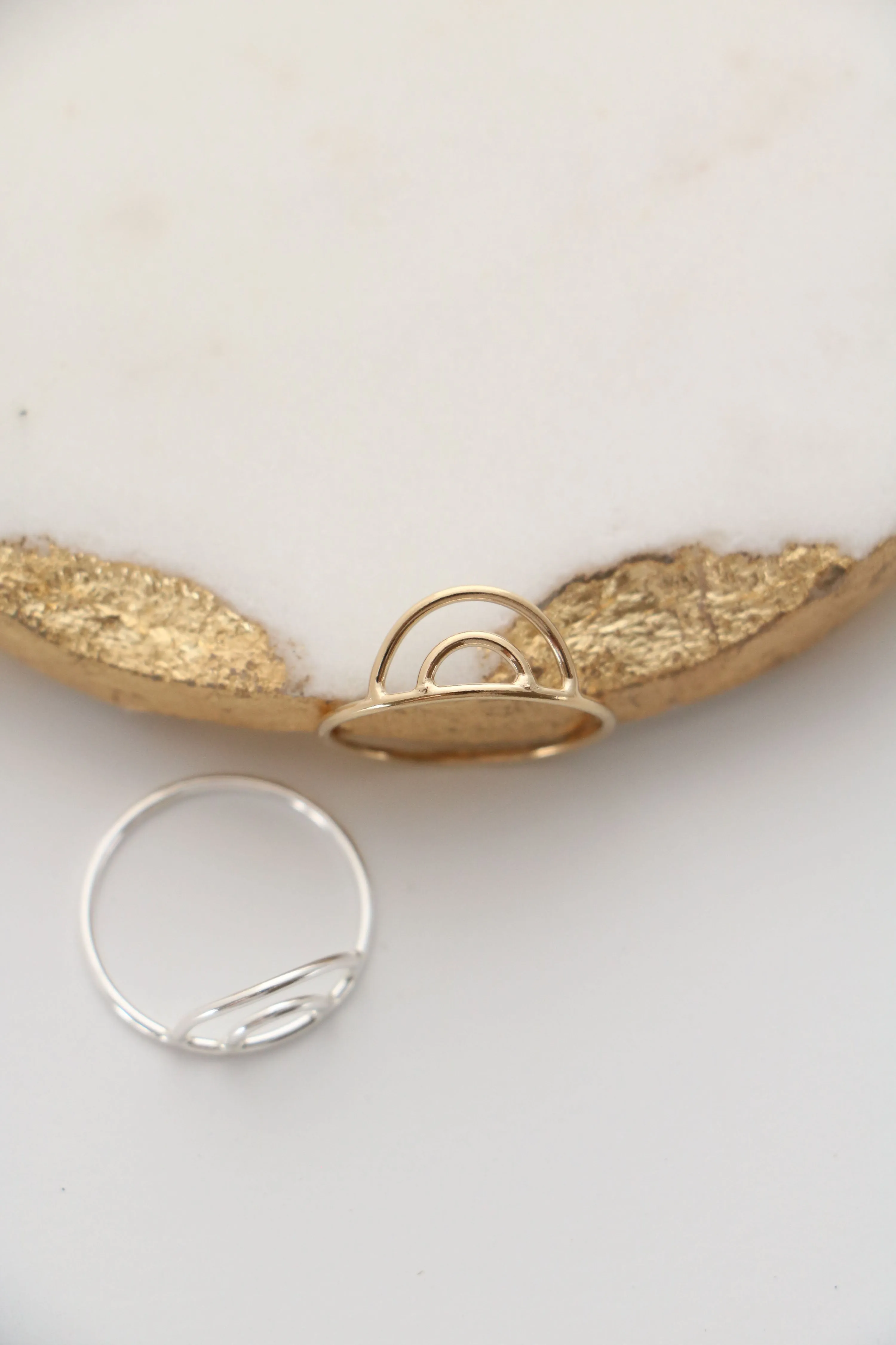 double arch ring { silver   gold }