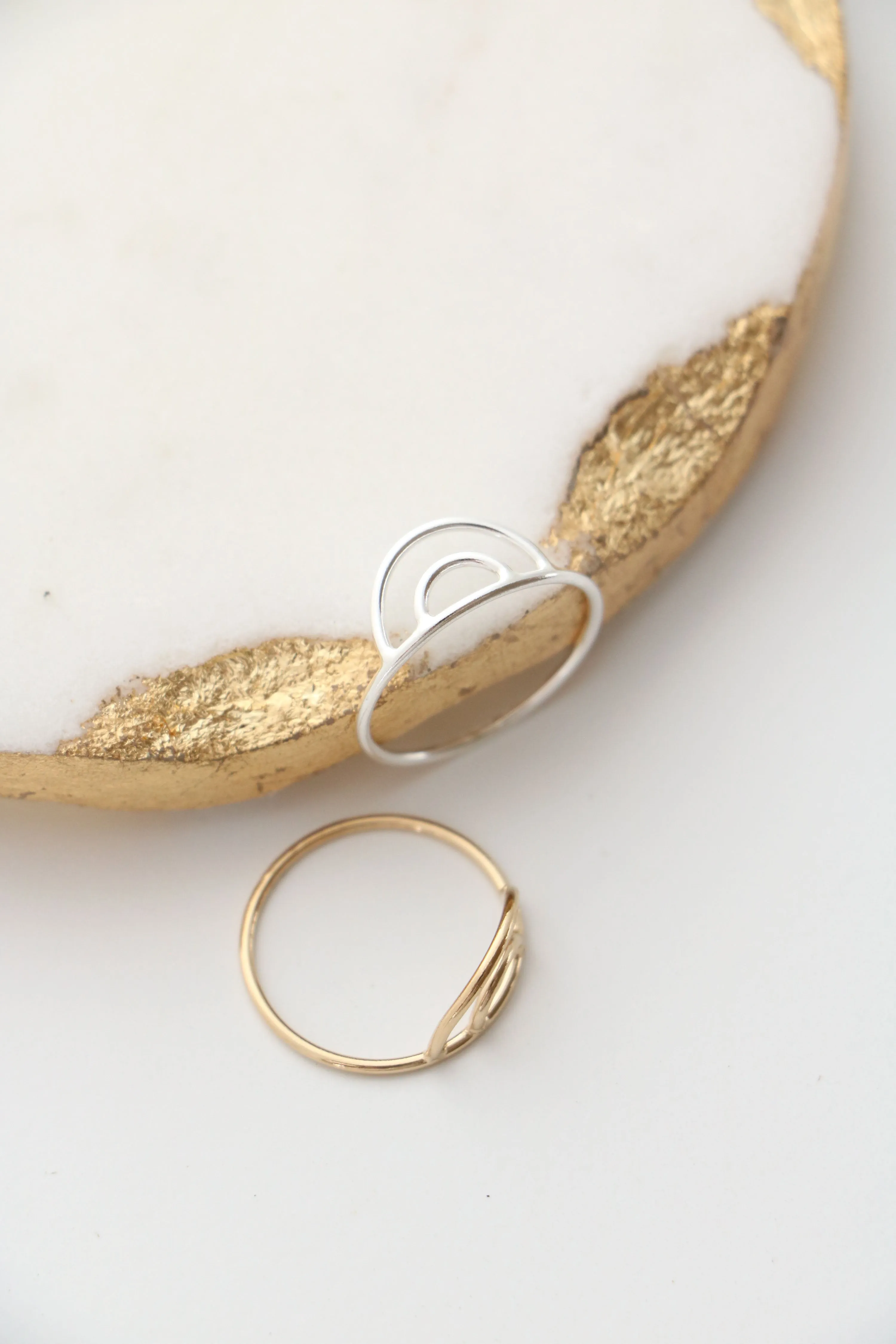 double arch ring { silver   gold }