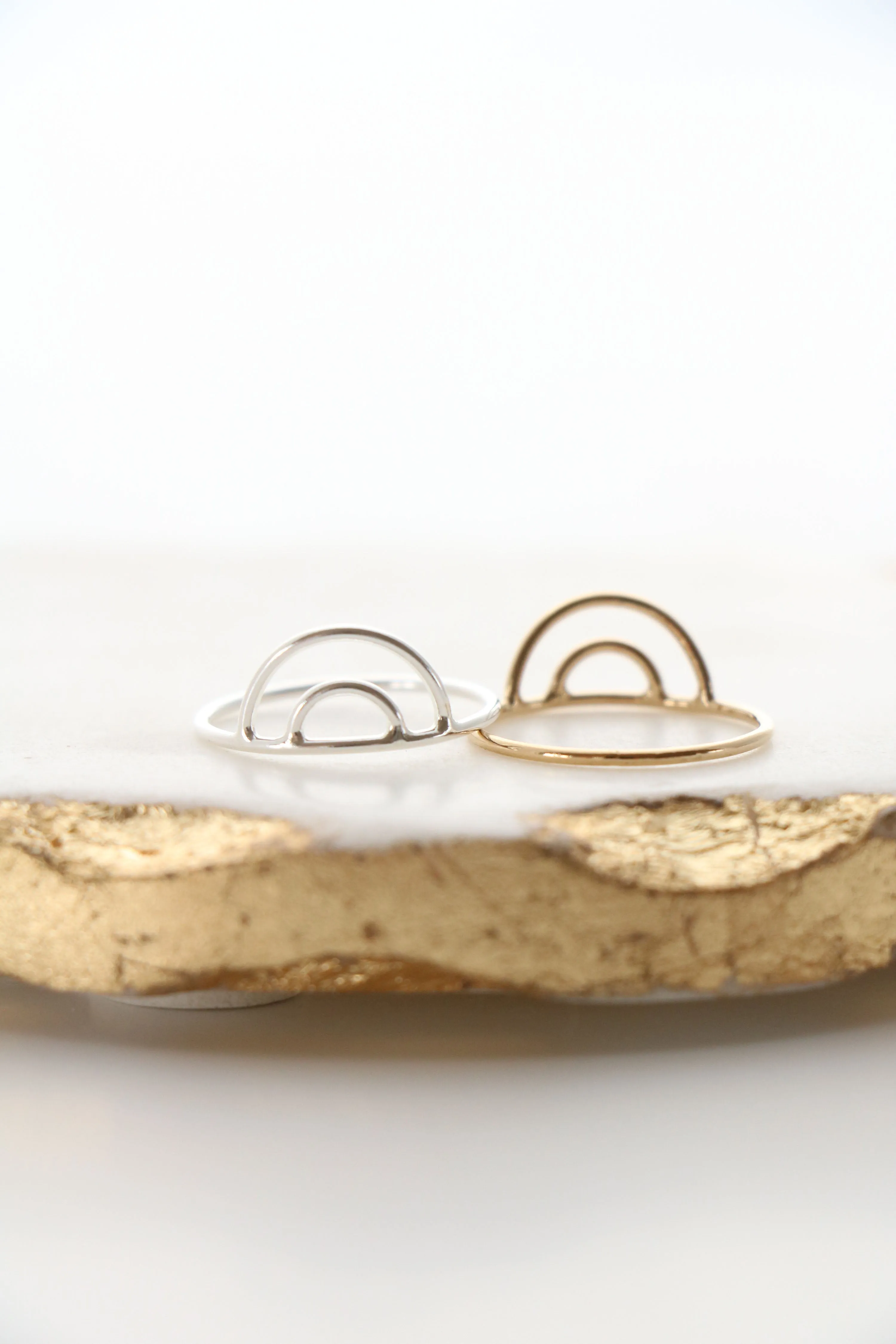 double arch ring { silver   gold }