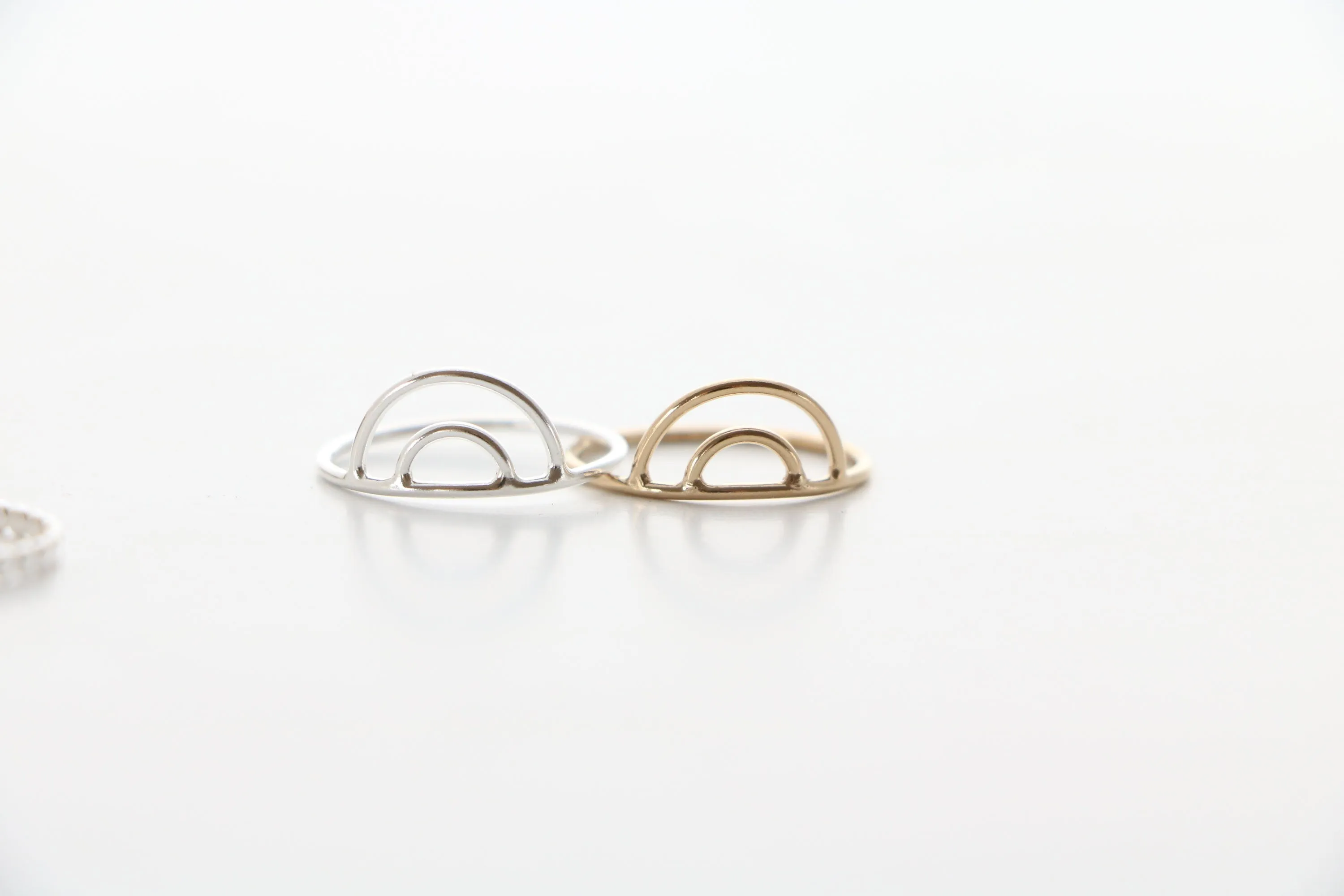 double arch ring { silver   gold }