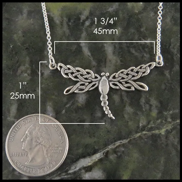 Dragonfly Bar Pendant in Silver