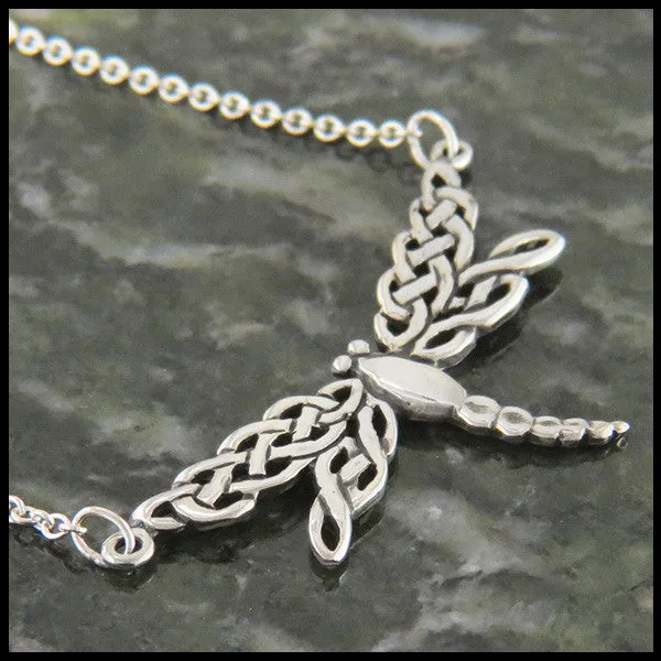 Dragonfly Bar Pendant in Silver