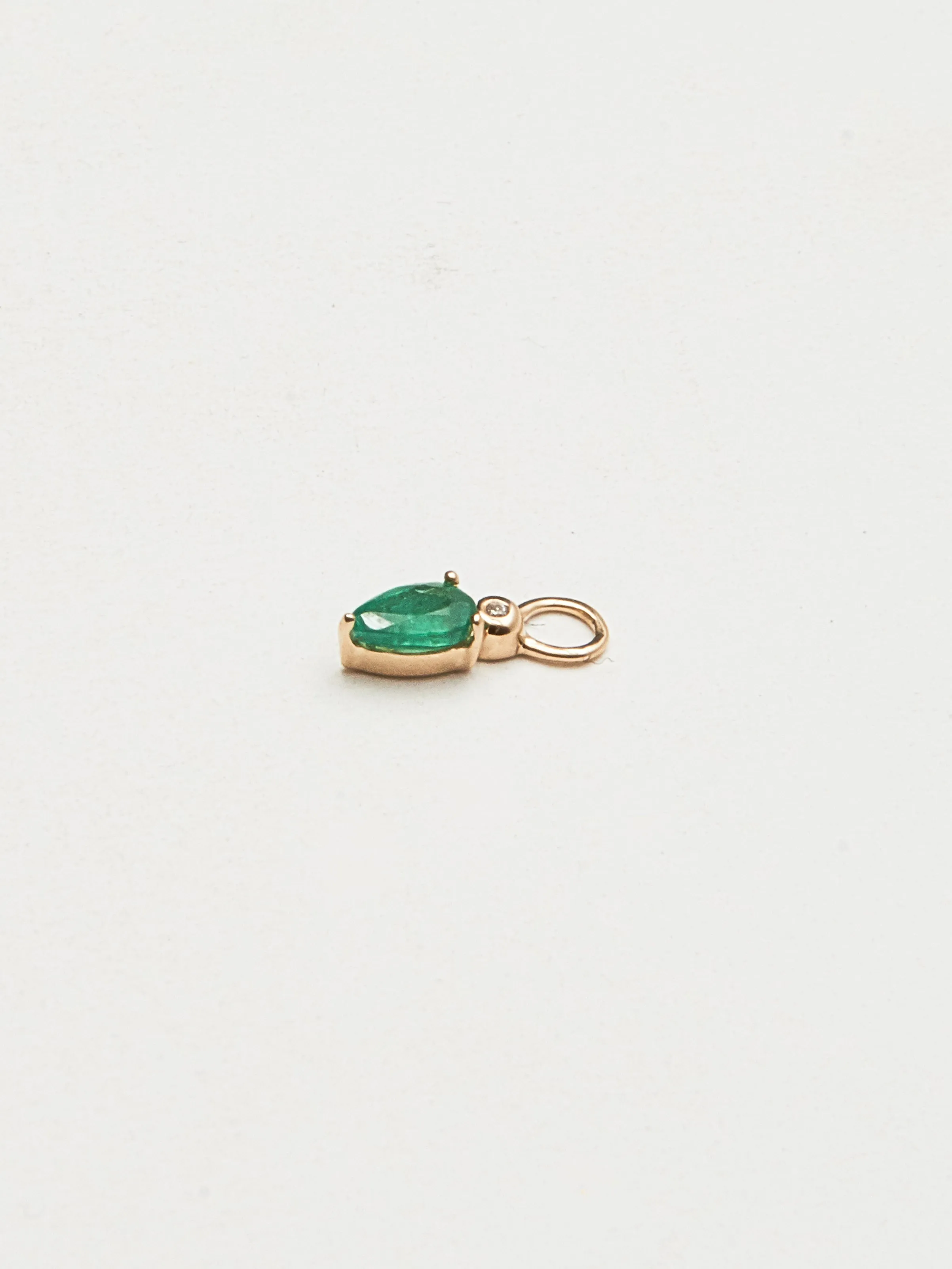 Droplet Charm W/Emerald