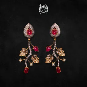 Earrings in Chetum, Pearls and Zircons