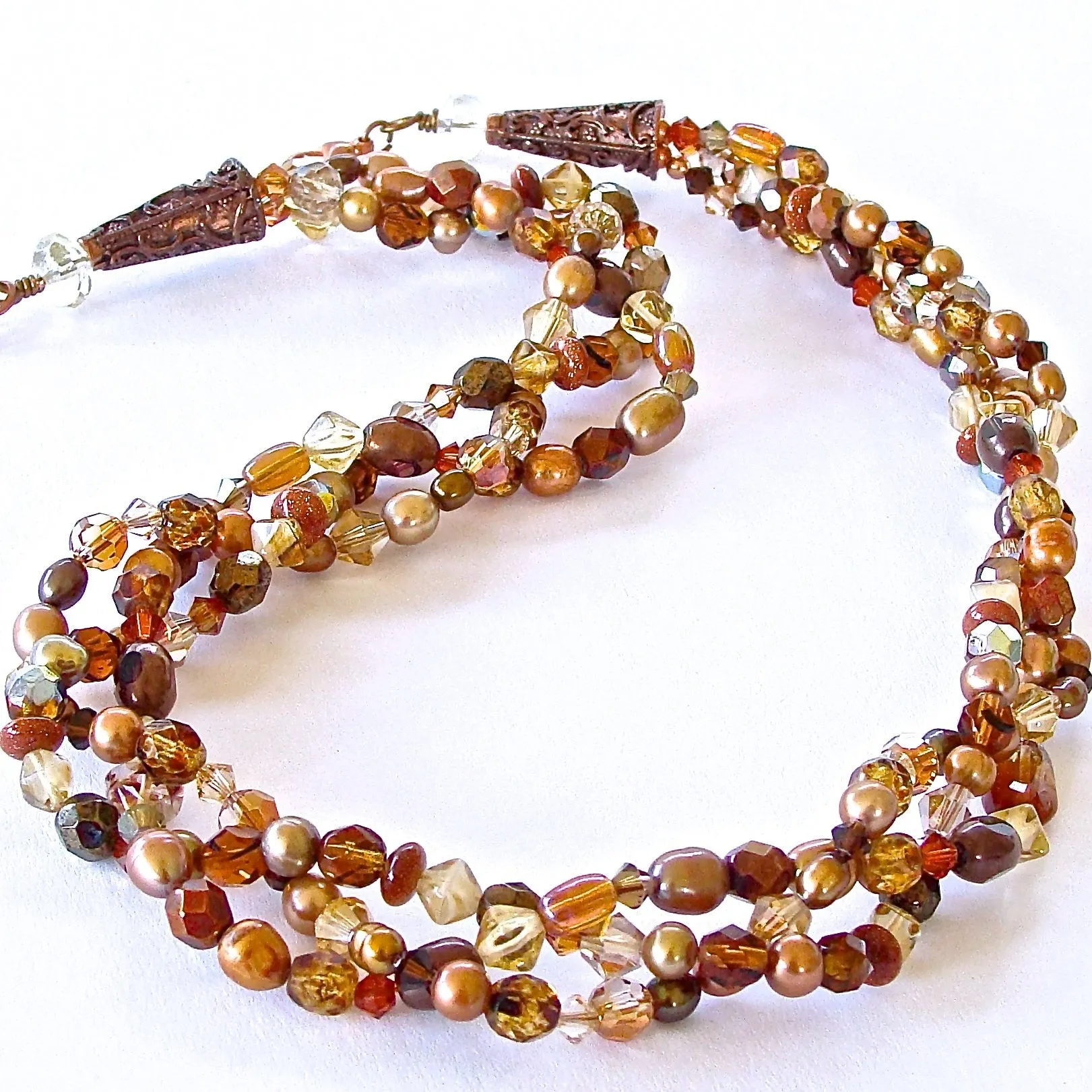 Earth Tone Matrix: Handmade Crystal and Pearl Jewelry