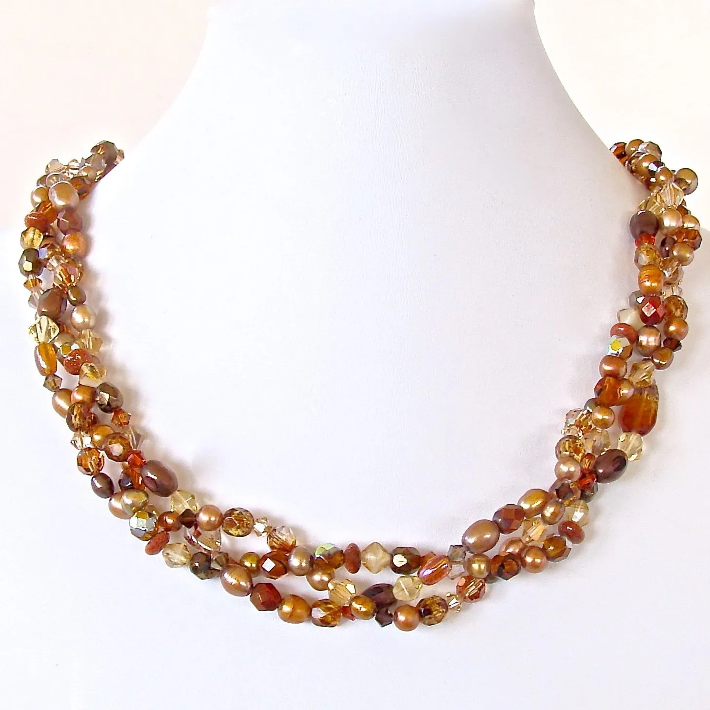 Earth Tone Matrix: Handmade Crystal and Pearl Jewelry