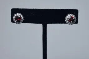 Elegant Ruby Sterling Silver Stud Earrings