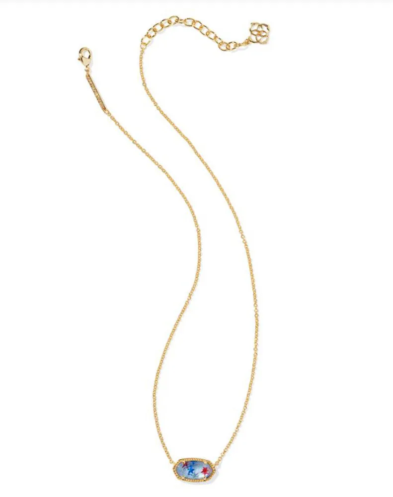 Elisa Pendant Neckalce Gold Red/White/Blue Illusion by Kendra Scott