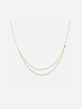 Elodie Recycled 925 Sterling Silver White Topaz Necklace | Gold Vermeil