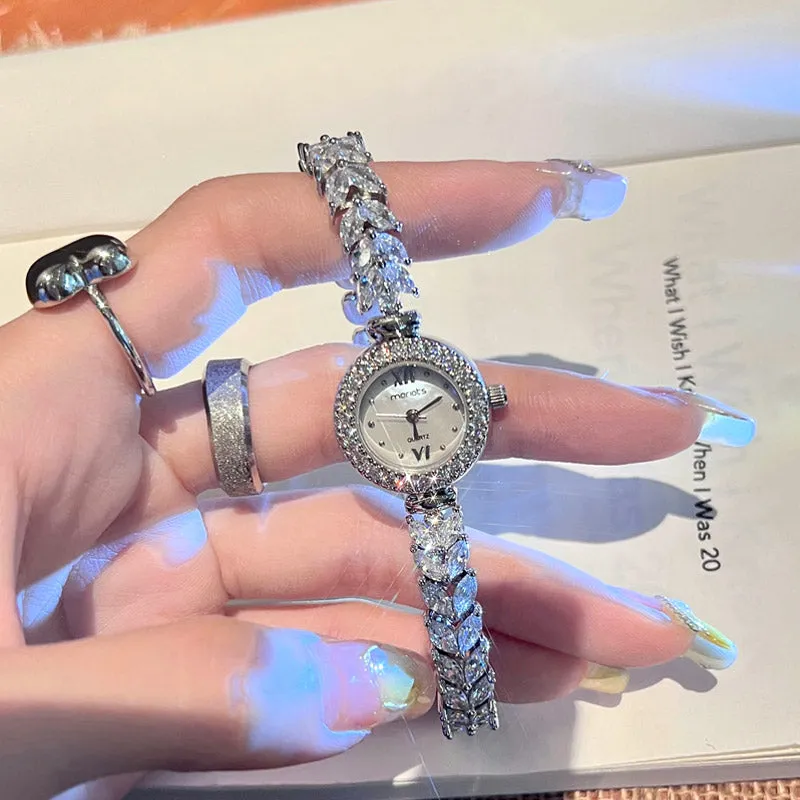 Exquisite and Stylish Rhinestone Bracelet Watch for Women