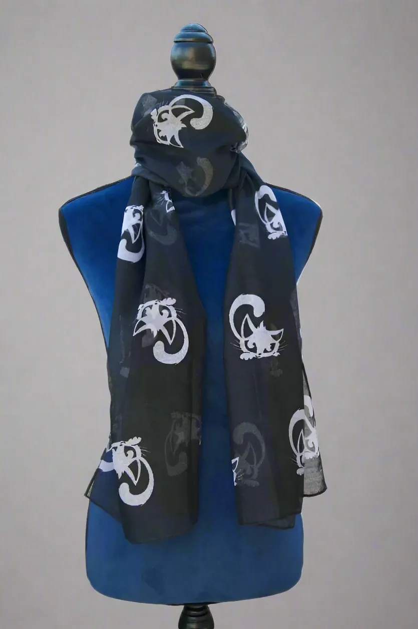 Fabulous Felines Black Cat Scarf