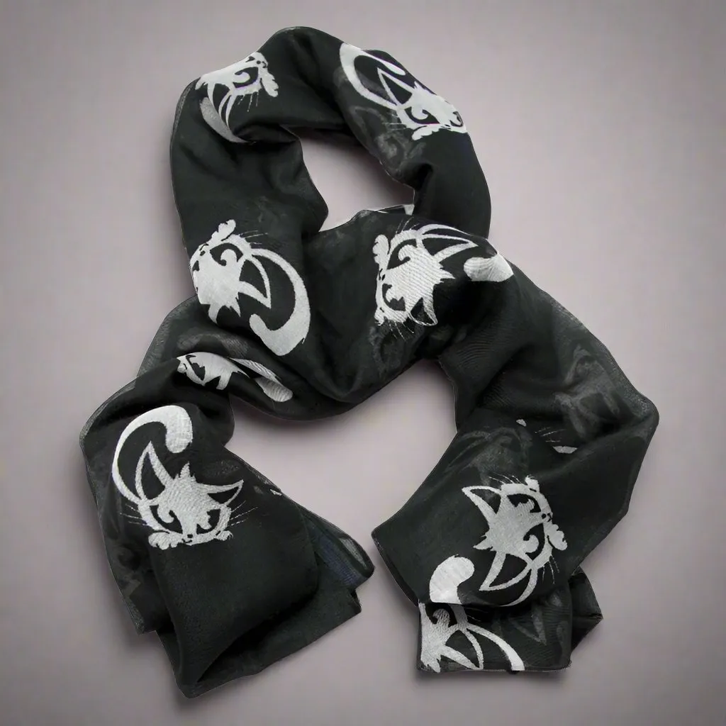 Fabulous Felines Black Cat Scarf