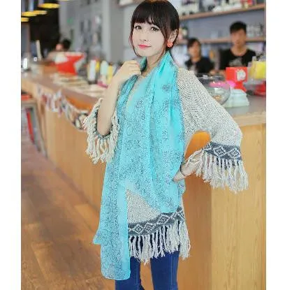 Fashion Totem female Korean version of the new chiffon and cotton scarf