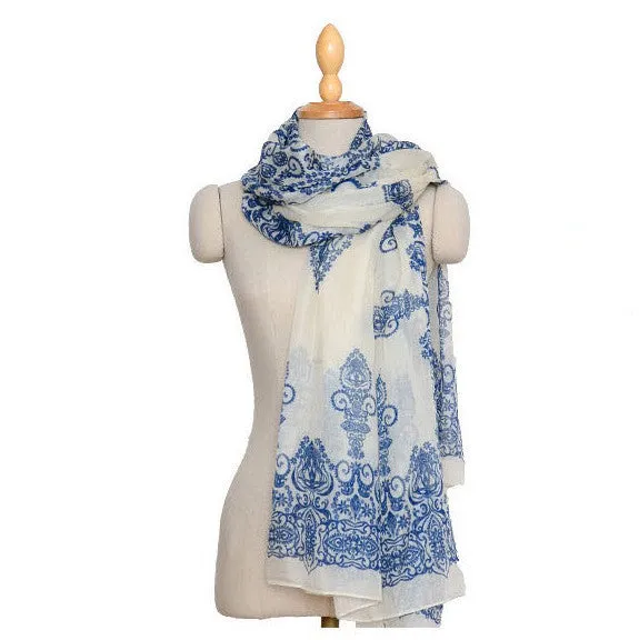 Fashion Totem female Korean version of the new chiffon and cotton scarf