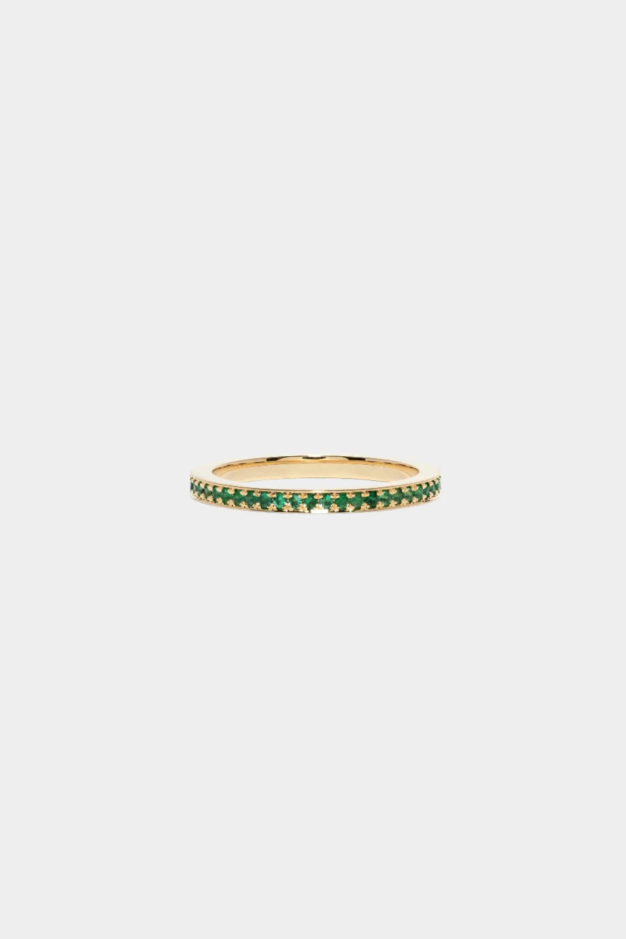 Front Emerald Eternity Band, Yellow Gold