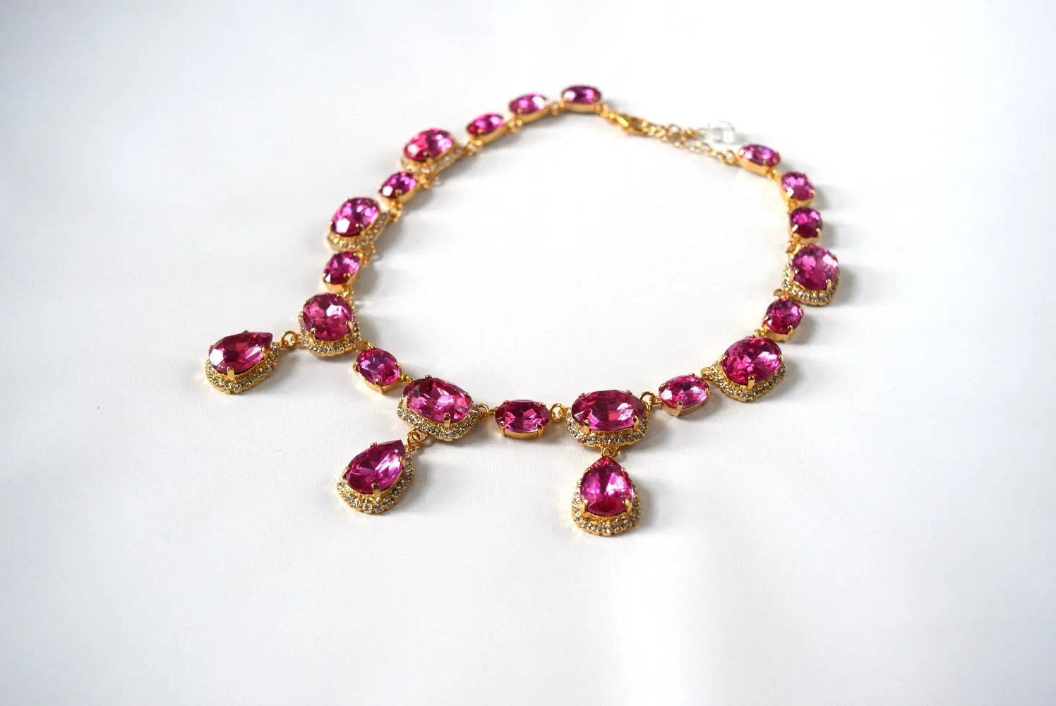 Fuchsia Pink Halo Necklace