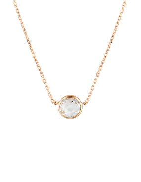 Georgini Lucent Necklace w/ White Topaz - Rose Gold