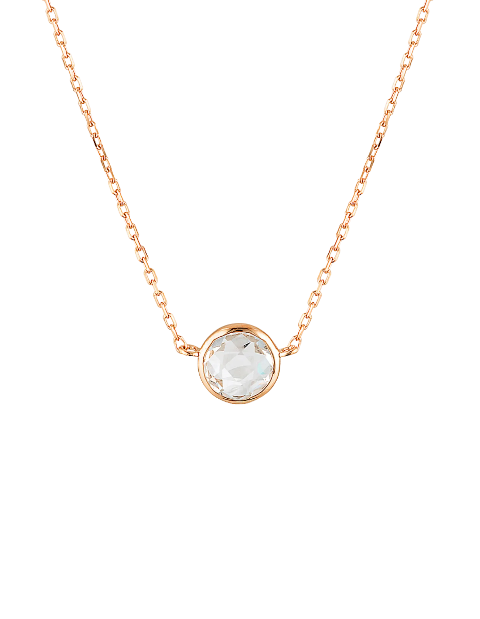 Georgini Lucent Necklace w/ White Topaz - Rose Gold