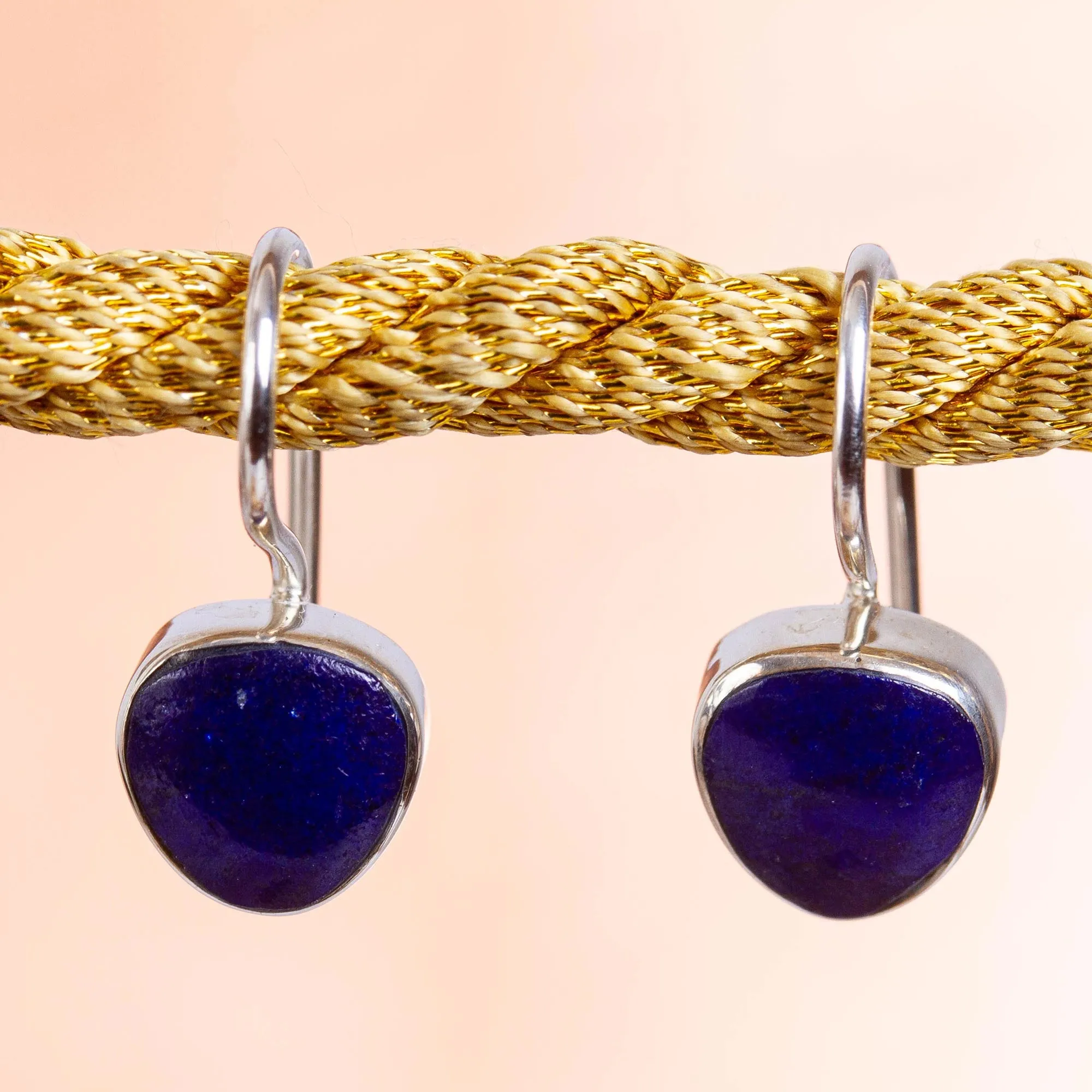 Gleaming Gems Taxco Lapis Lazuli Drop Earrings from Mexico