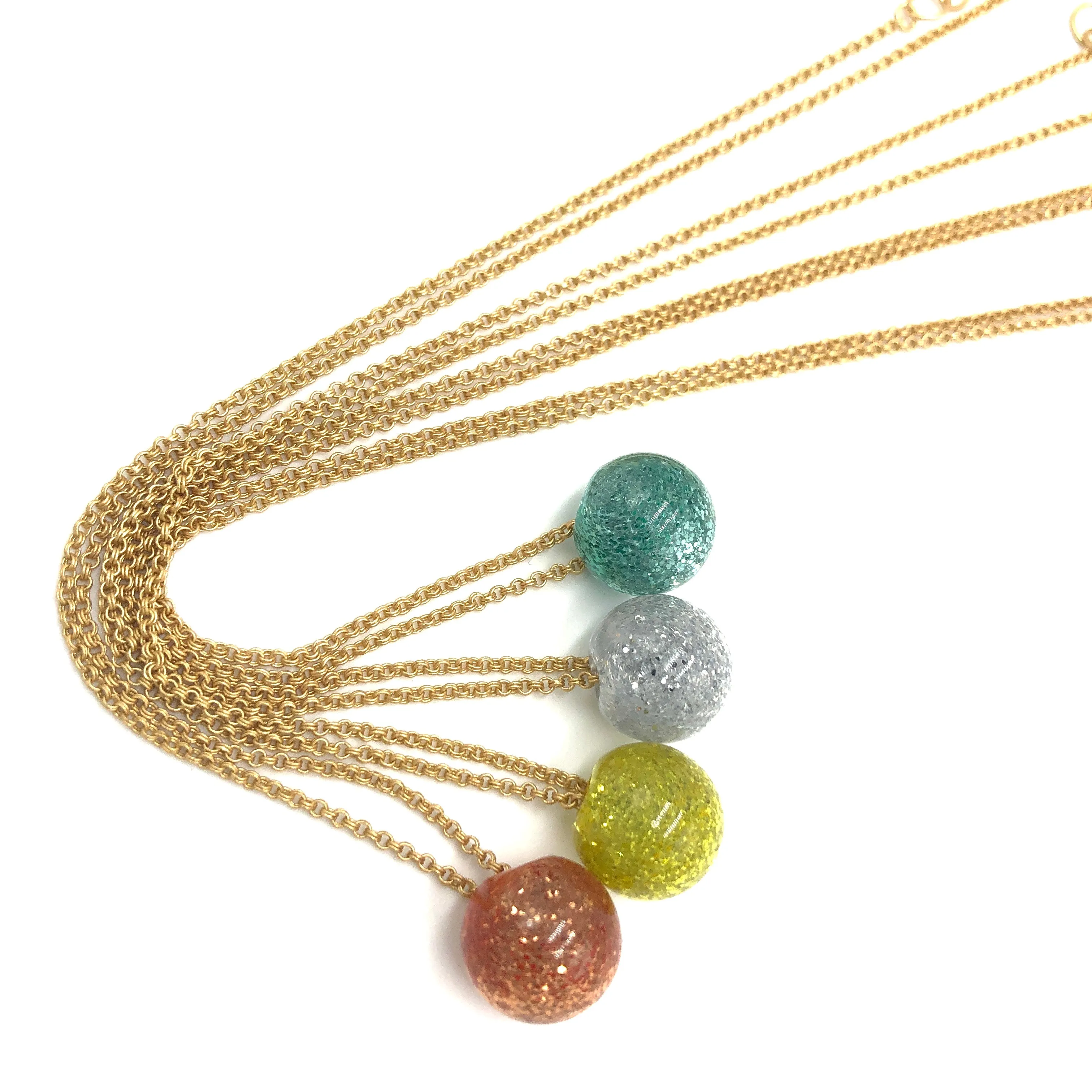 Glitter Mini Bauble Slide Necklace