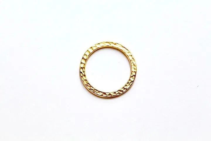 Gold Hammered Ring Connector, Silver Enhancer, Gold Connector, Gold Ring Charm, Finding, Britannium Ring, Hammered Ring, Pewter Connector