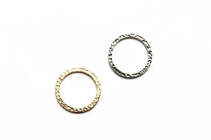 Gold Hammered Ring Connector, Silver Enhancer, Gold Connector, Gold Ring Charm, Finding, Britannium Ring, Hammered Ring, Pewter Connector