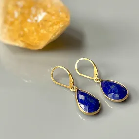 Gold Lapis Earrings