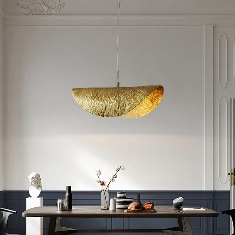 Gold Lotus Leaf Pendant Light Post Modern Chandelier for Living Room Dining Room Decor Kitchen Island Restaurant Hanging Lamps