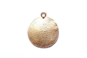 Gold Medallion Pendant, Shield Pendant, Large Pendant, Gold Pendant, Statement Pendant, Jewelry Making, Disk Pendant, Antique Disk, Relic