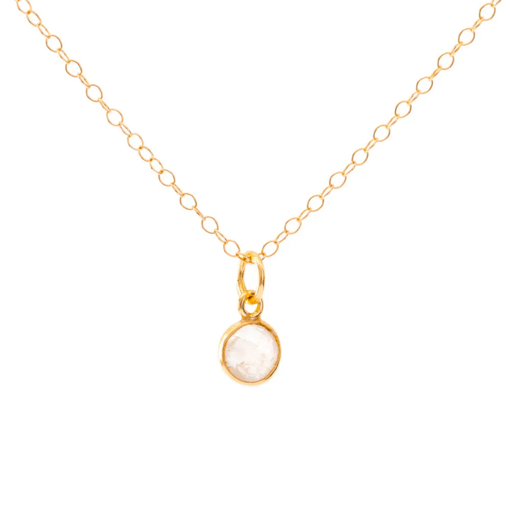 Gold Moonstone June Birthstone Necklace