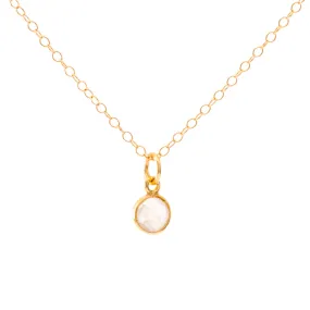 Gold Moonstone June Birthstone Necklace